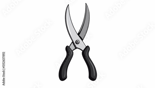 Professional garden shears on white background, gardening tool