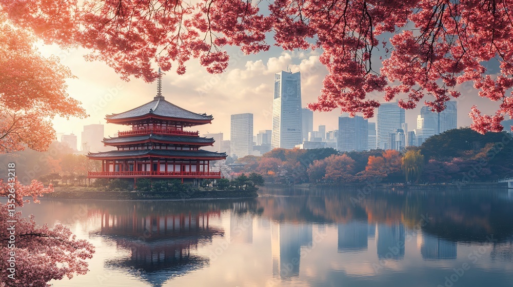 Urban cityscape of Tokyo, Japan, showcasing its modern skyline, high-rise buildings, and vibrant metropolitan atmosphere. The view highlights the dynamic blend of advanced architecture, dense city lay
