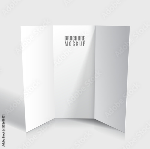 Blank tri-fold brochure design isolated.