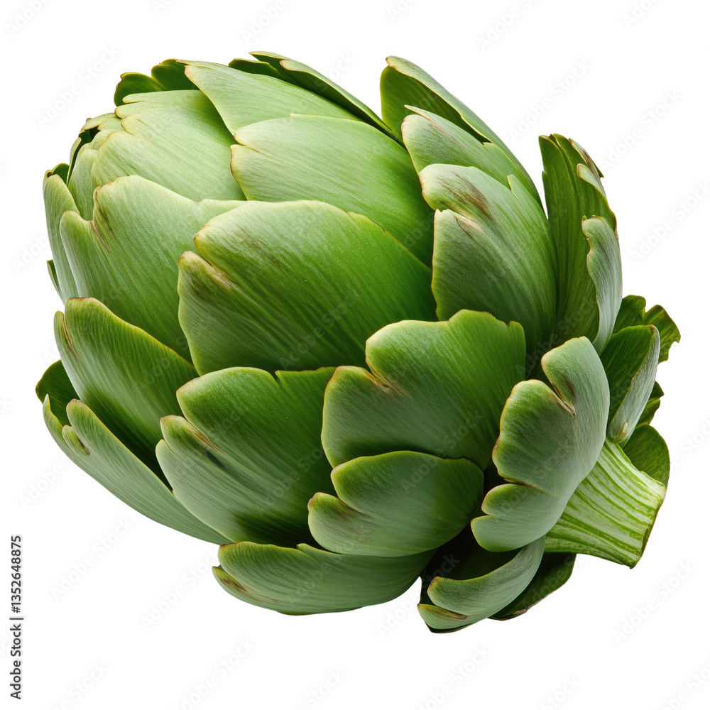 Obraz premium Fresh green artichoke isolated on white or transparent background