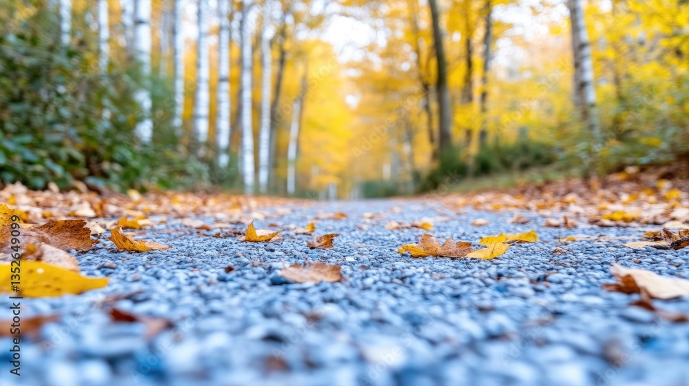 Autumnal pathway lined with vibrant fall foliage Autumnal pathway lined with vibrant fall foliage