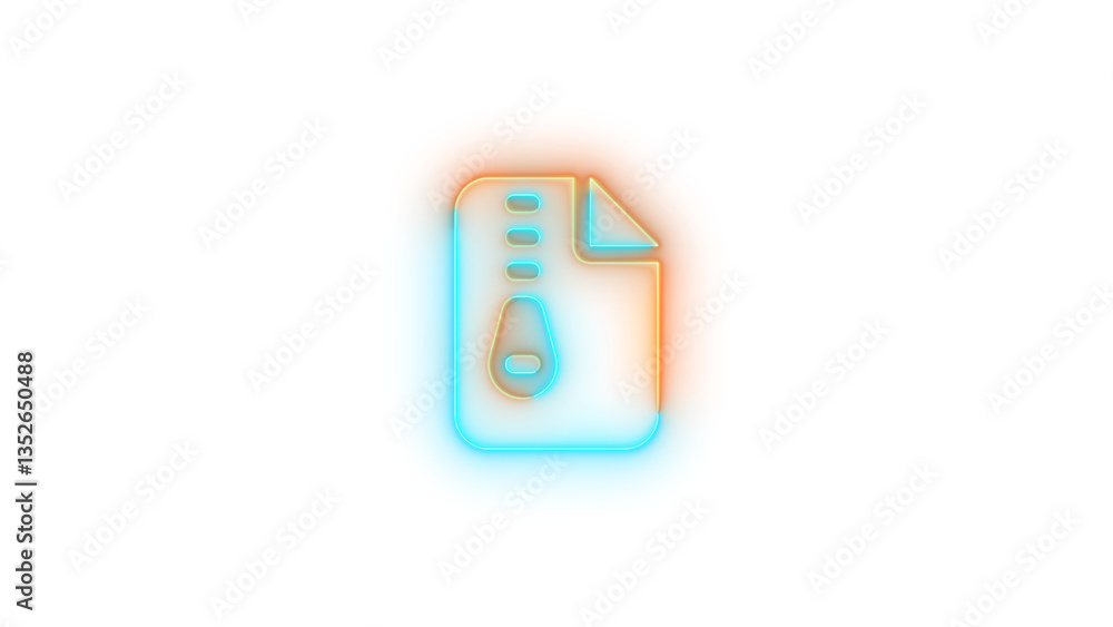 File zipper icon glowing neon gradient color File zipper icon glowing neon gradient color