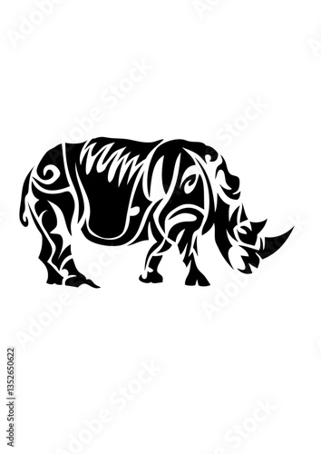Wallpaper Mural rhinoceros tribal tatouage Torontodigital.ca