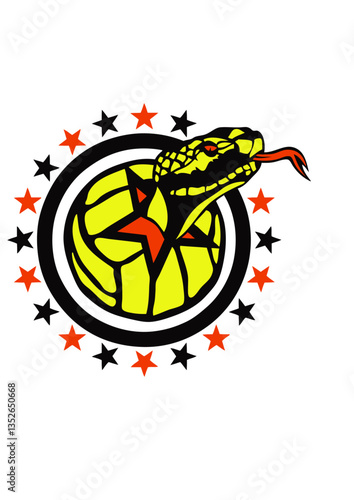 volleyball ou waterpolo serpent langue logo club