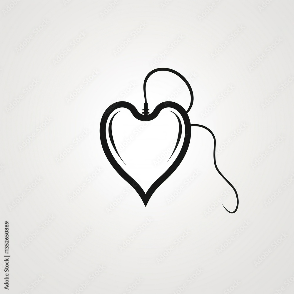 Dental floss in the shape of a heart. Dental floss in the shape of a heart.