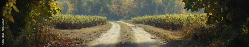 Obraz premium Vineyard road in autumn