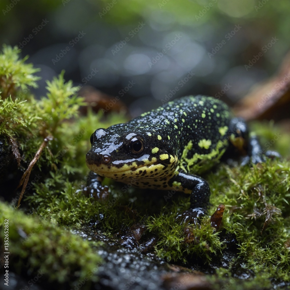 Black-Spotted Newt in a Moonlit Forest Hidden Black-Spotted Newt Blending into Its Natural Habitat Black-Spotted Newt Under the Soft Glow of Moonlight in a Forest Detailed Close-Up of a Black-Spotted Black-Spotted Newt in a Moonlit Forest Hidden Black-Spotted Newt Blending into Its Natural Habitat Black-Spotted Newt Under the Soft Glow of Moonlight in a Forest Detailed Close-Up of a Black-Spotted