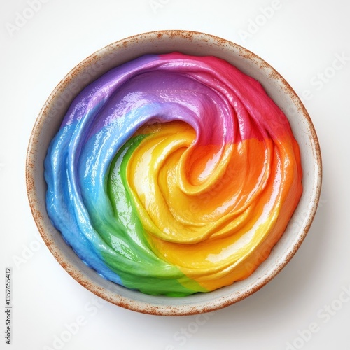 Vibrant Swirling Rainbow Cake   A Mouthwatering Confectionery Creation Showcasing a Mesmerizing Spiral of Colorful Layers and Smooth Texture Capturing the Essence of Creativity and Culinary