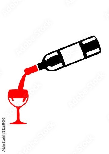 bouteille rempli verre vin alcool pinard