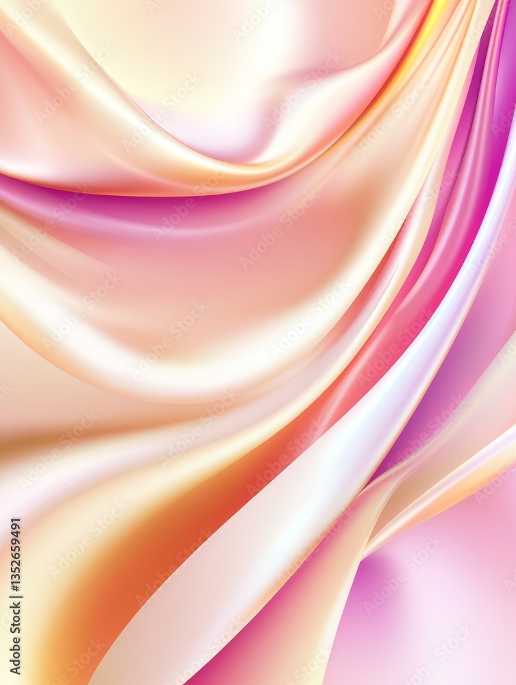 Naklejka premium Smooth, flowing fabric in soft pastel colors, creating an elegant and serene atmosphere