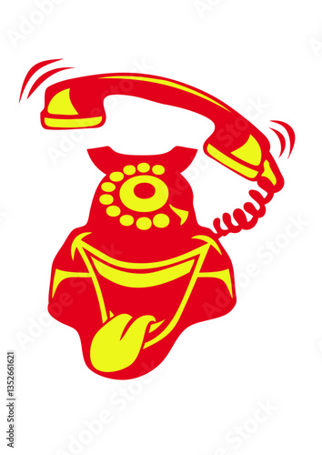 telephone smiley langue tiré