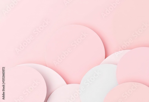 Soft pastel shapes, abstract forms, minimalist composition, geometric, smooth