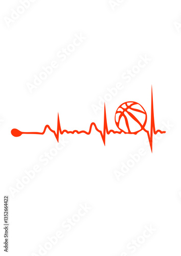 basket trace cardiaque basketball logo club
