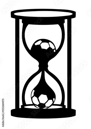 football sablier temps ecoule ballon