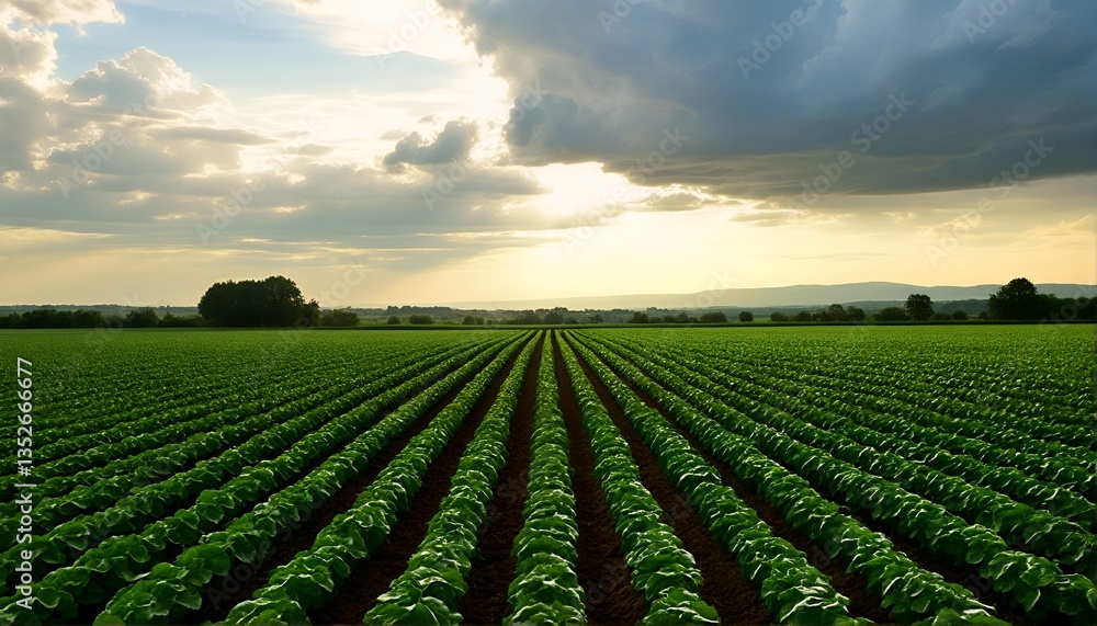 A field of green leafy plants is visible in both photos. A field of green leafy plants is visible in both photos.