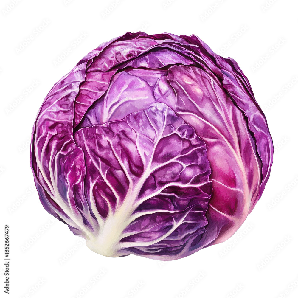 Red cabbage isolated on a Transparent background showcasing vibrant color and leaf texture, Red cabbage on PNG background Red cabbage isolated on a Transparent background showcasing vibrant color and leaf texture, Red cabbage on PNG background