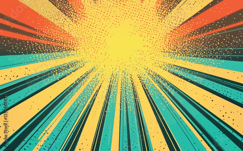 traced vector abstract sun rays comics background