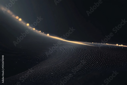 Golden Path for Dark Abstract Landscape.