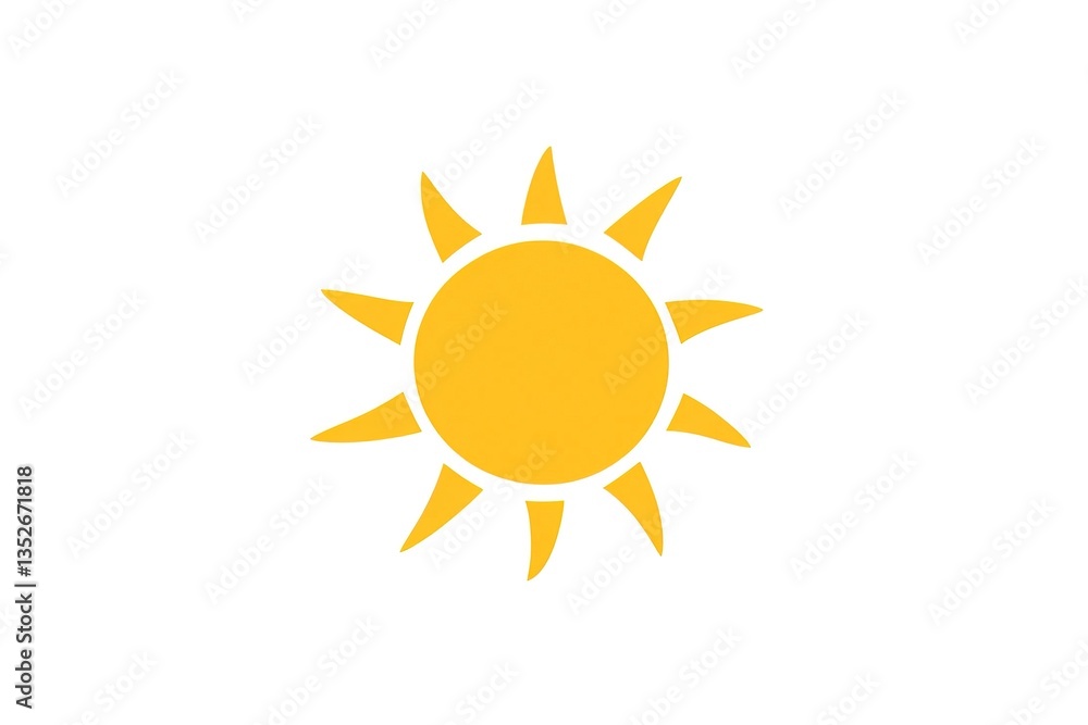 Bright yellow sun shining on a clear blue sky in summer Bright yellow sun shining on a clear blue sky in summer