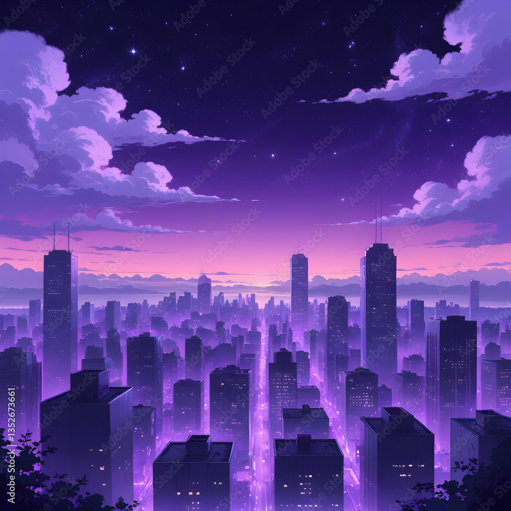 Fototapeta premium night city skyline