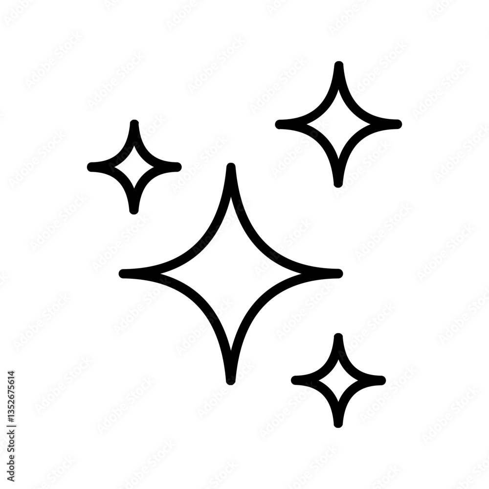 Clean shining icons. Sparkle Sign color editable Clean shining icons. Sparkle Sign color editable