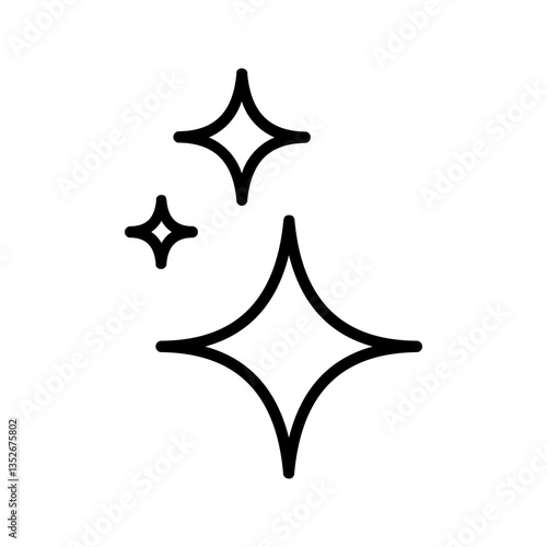 Clean shining icons. Sparkle Sign color editable