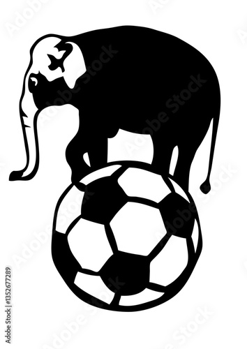 football elephant ballon foot logo club