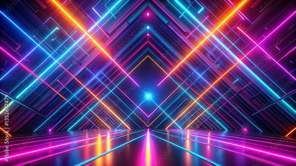 Abstract neon lines background Abstract neon lines background