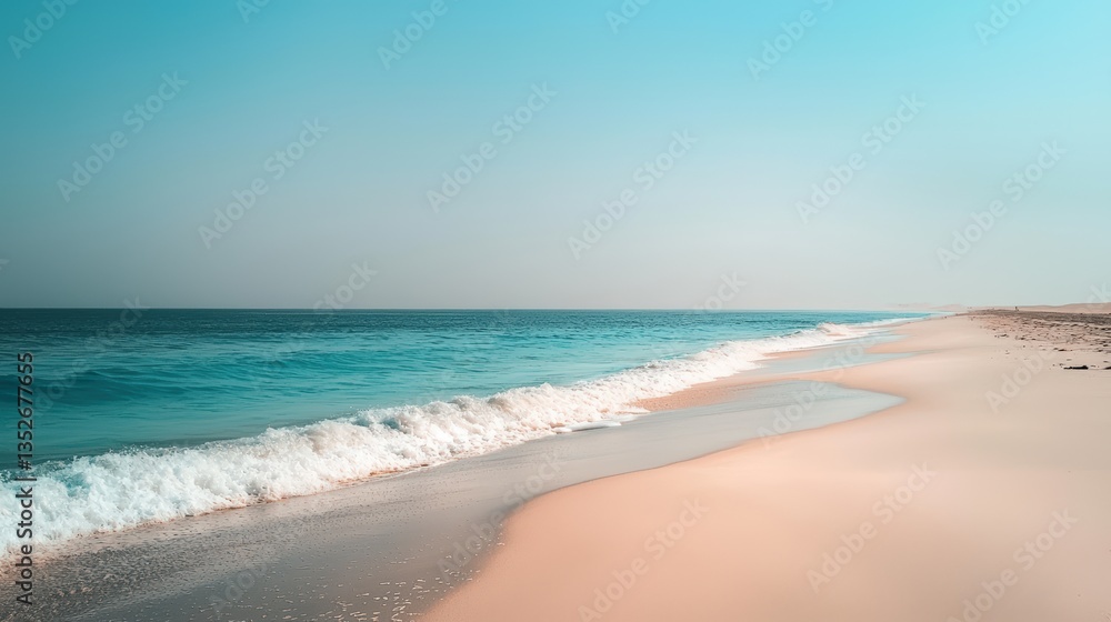 Fototapeta premium a beautiful beach with a blue sky