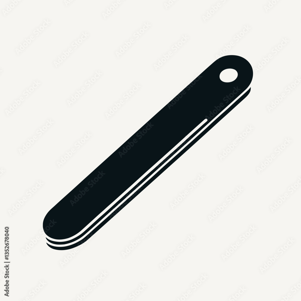 Nail File silhouette in black on a white background Nail File silhouette in black on a white background