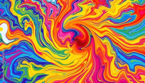 Vibrant, swirling paint explosion forming a spiral, dynamic background, splatter, burst