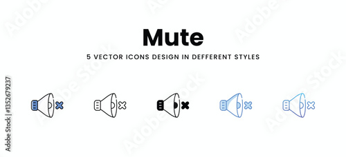 Mute vector icons set stock illustration