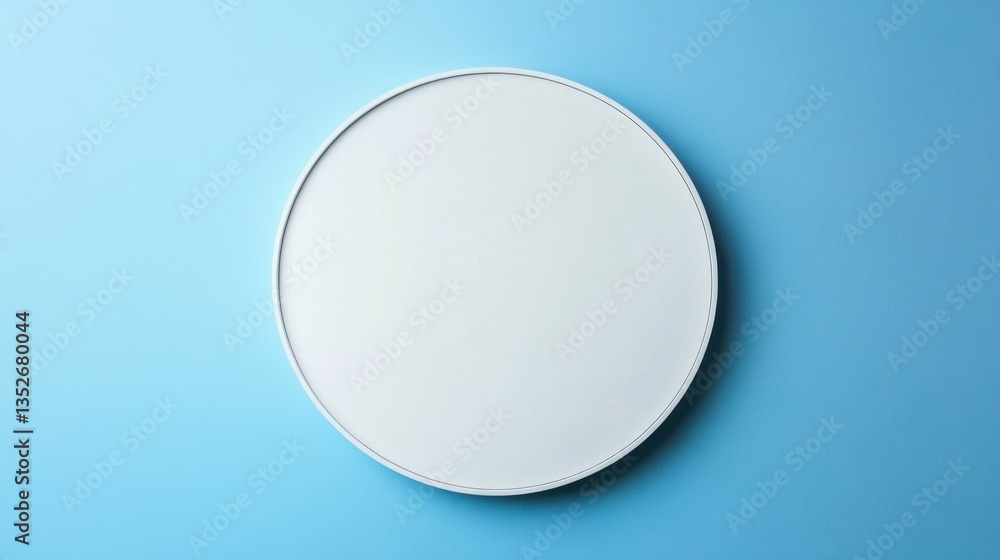 White blank circle on blue background, summer season decoration elements theme. White blank circle on blue background, summer season decoration elements theme.
