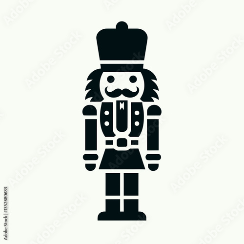 Nutcracker silhouette in black on a white background