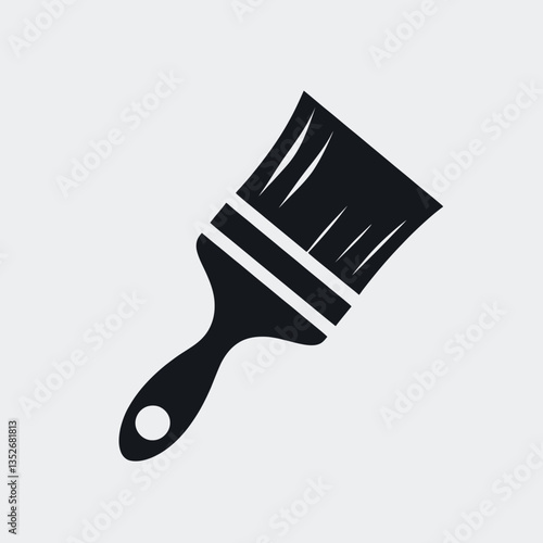 Paint Brush silhouette in black on a white background