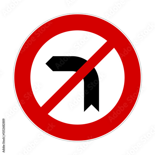 no turn left sign