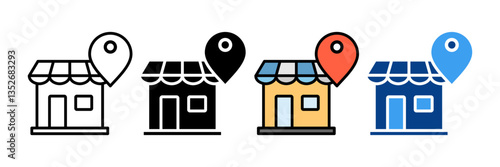 Event Location Icon Set Multiple Style Collection
