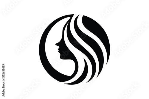 Elegant Woman Silhouette Logo – Beauty and Fashion Branding Icon