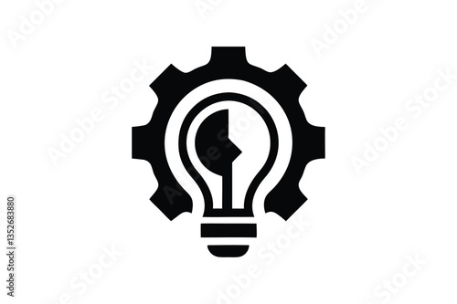 Innovative Light Bulb and Gear Icon – Creativity Meets Engineering