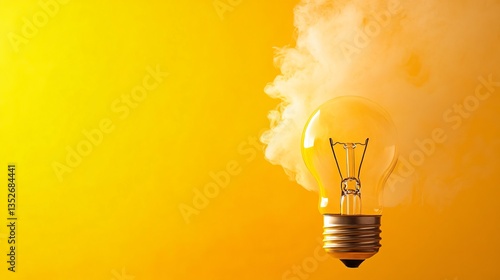 Obraz na płótnie Light bulb symbolizing inspiration and creativity in a business or work setting. The image represents ideas, innovation, and problem-solving, highlighting the connection between illumination and profe w salonie