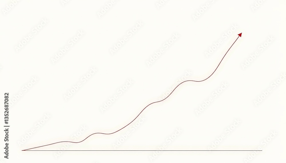 Clean beige background, upward trending minimalist line graph, business, statistics Clean beige background, upward trending minimalist line graph, business, statistics
