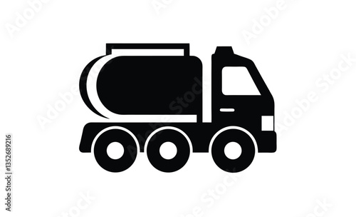 Sewage truck silhouette vector side view
