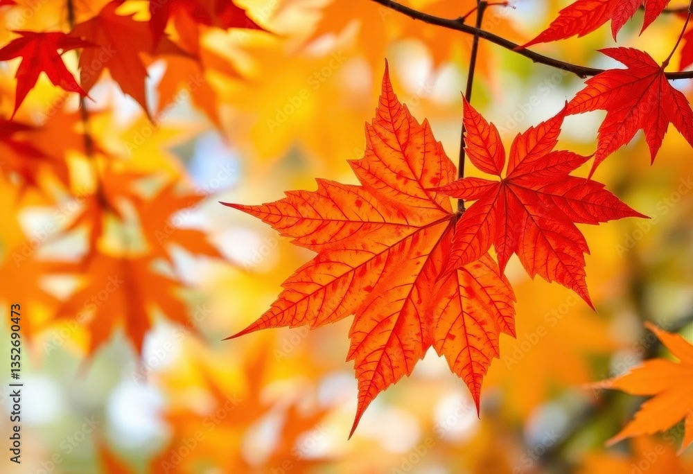 Crimson maple leaf, vector illustration, autumn foliage, vector, graphic