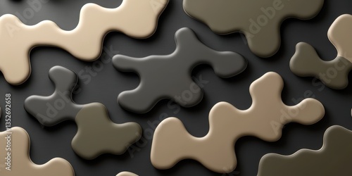Abstract camouflage design composed of various organic blob shapes