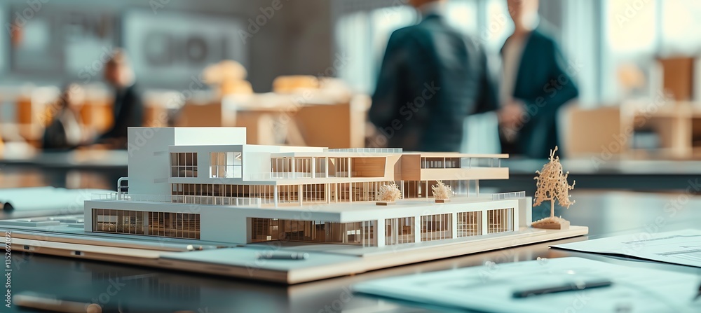 3D building model on the table 3D building model on the table