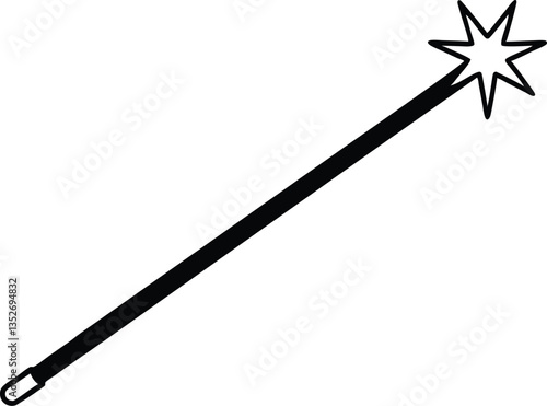vector illustration of a magic wand