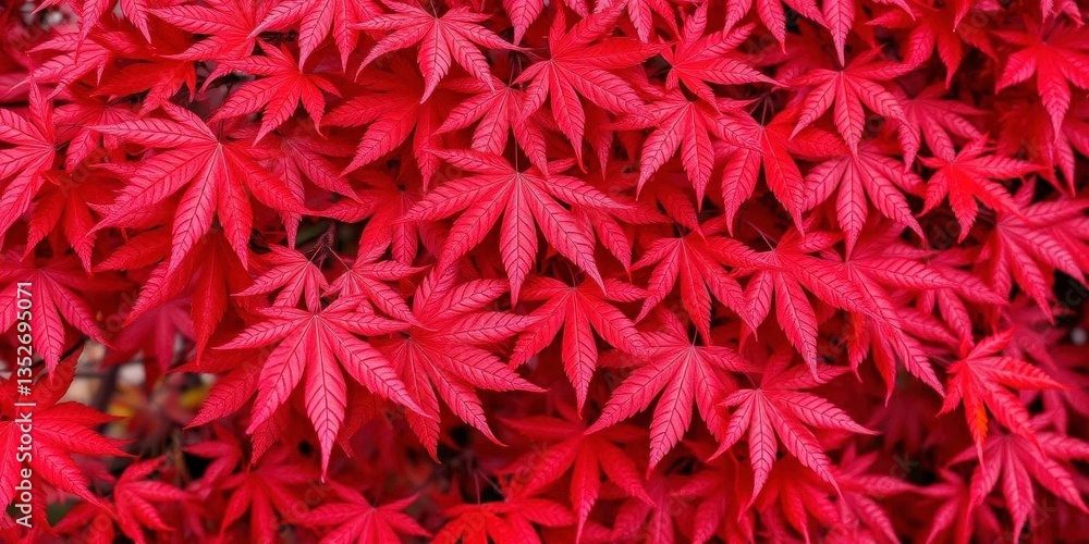 Intricate red maple leaf pattern, autumnal foliage detail, woodland, design Intricate red maple leaf pattern, autumnal foliage detail, woodland, design