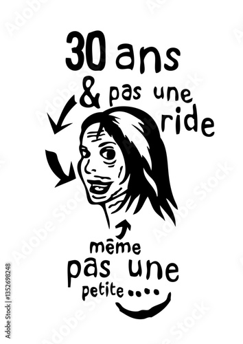 30 ans anniversaire pas ride jeune femme