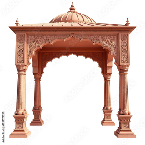 Indian-Style Wedding Mandap on Transparent Background