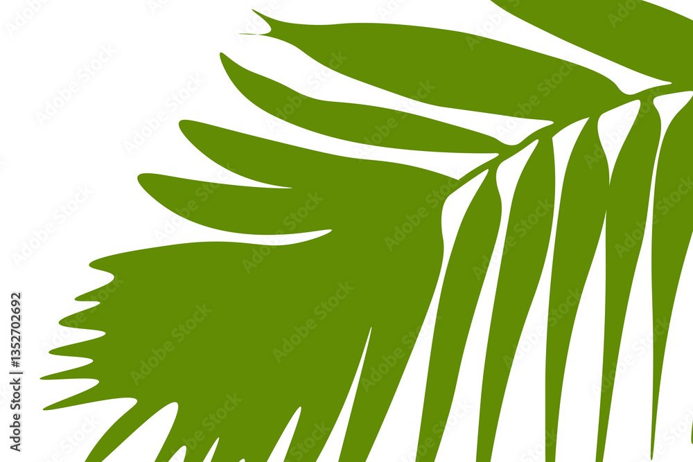Flat Vector Illustration of a Palm Leaf
